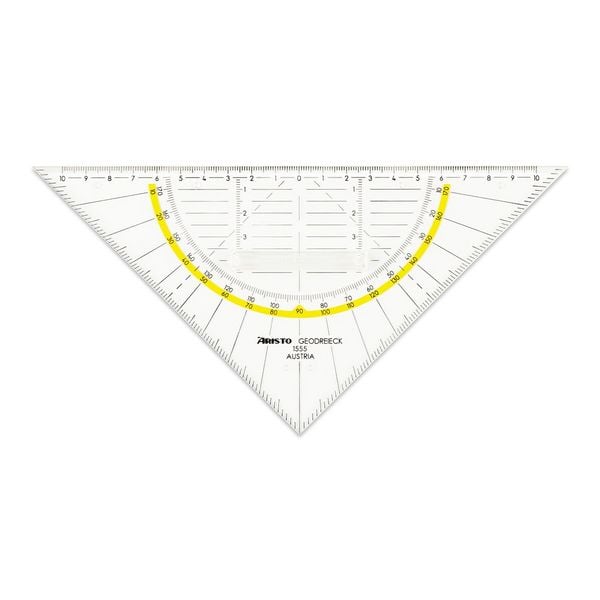 Produktbild: ARISTO Geodreieck 22,5 cm mit Griff, Facette und Tuschenoppen