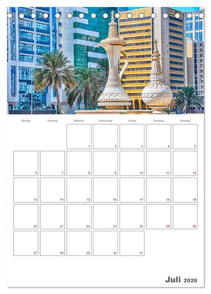 Produktbild: Abu Dhabi - Reiseplaner (Tischkalender 2026 DIN A5 hoch), CALVENDO Monatskalender