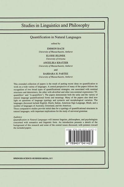 Produktbild: Quantification in Natural Languages