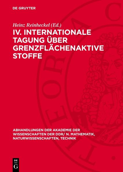 Produktbild: IV. Internationale Tagung &uuml;ber Grenzfl&auml;chenaktive Stoffe