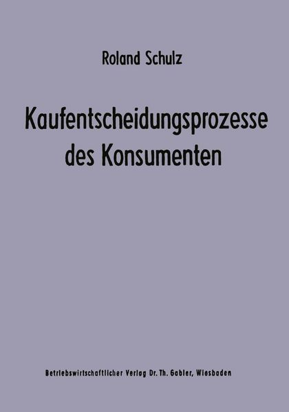 Produktbild: Kaufentscheidungsprozesse des Konsumenten