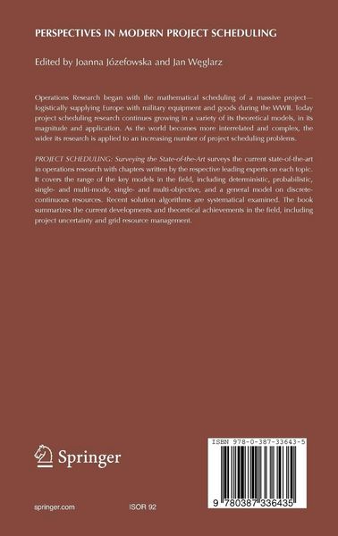 Produktbild: Perspectives in Modern Project Scheduling