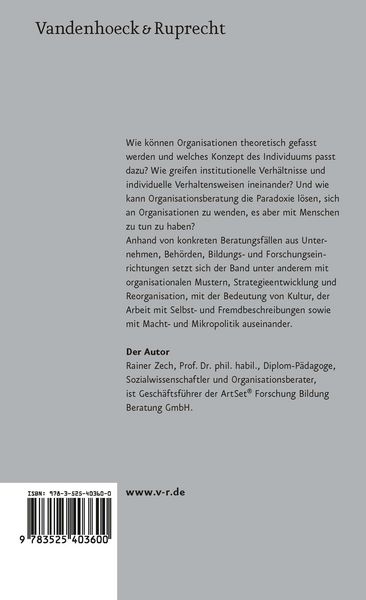 Produktbild: Organisation, Individuum, Beratung