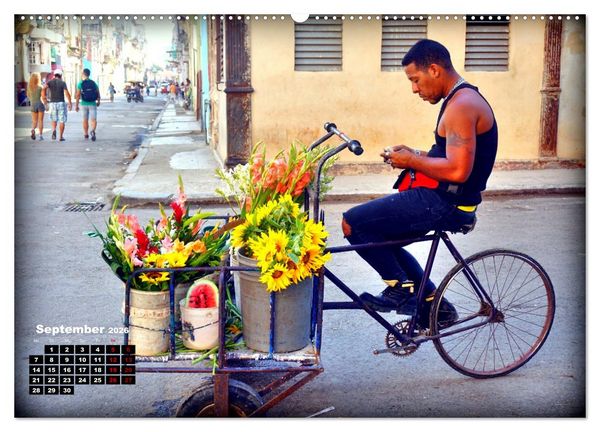Produktbild: Bl&uuml;hendes Havanna - Blumenh&auml;ndler in der kubanischen Hauptstadt (Wandkalender 2026 DIN A2 quer), CALVENDO Monatskalender