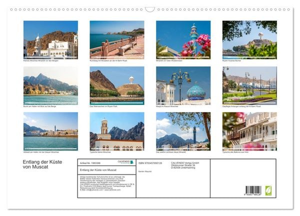 Produktbild: Entlang der K&uuml;ste von Muscat (Wandkalender 2026 DIN A2 quer), CALVENDO Monatskalender