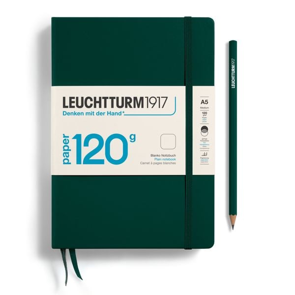 Produktbild: LEUCHTTURM1917 Notizbuch Medium (A5), EDITION 120, Hardcover, 203 num. Seiten, Forest Green, blanko