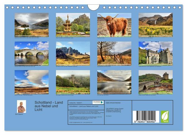 Produktbild: Schottland - Land aus Nebel und Licht (Wandkalender 2026 DIN A4 quer), CALVENDO Monatskalender