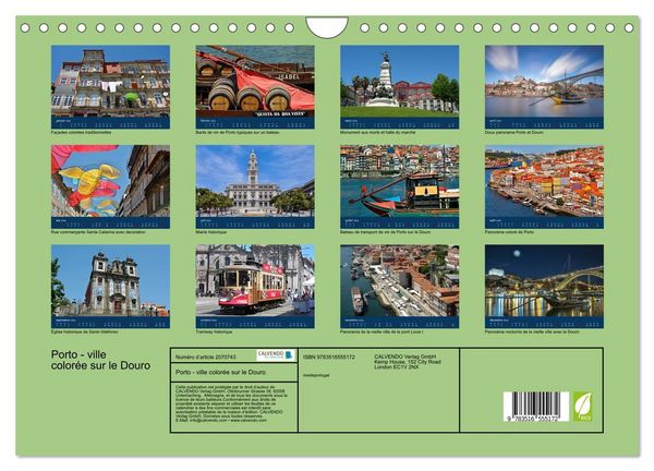 Produktbild: Porto - ville color&eacute;e sur le Douro (Calendrier mural 2026 DIN A4 vertical), CALVENDO calendrier mensuel