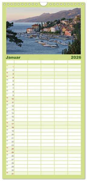 Produktbild: Familienplaner 2026 - Zauberhaftes Opatija mit 5 Spalten (Wandkalender, 21 x 45 cm) CALVENDO