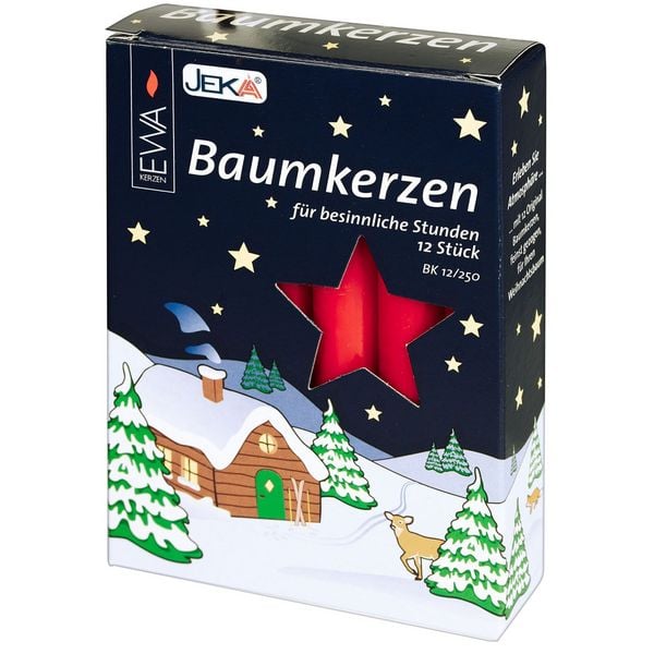 Baumkerzen rot 15x125mm 12 Stück