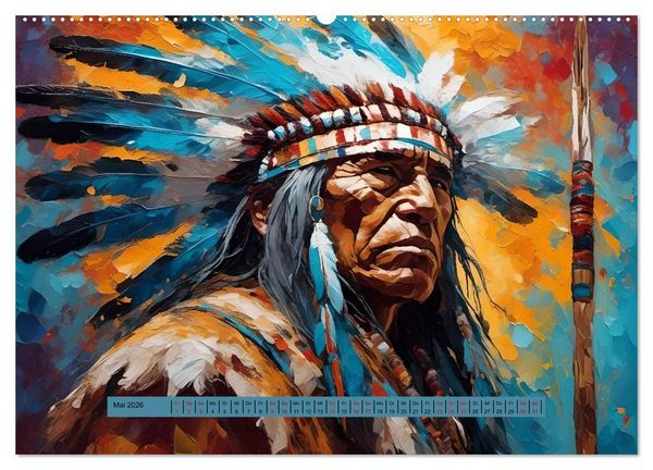 Produktbild: Amerikanische Ureinwohner - Bilder von Geschichten inspiriert (hochwertiger Premium Wandkalender 2026 DIN A2 quer), Kunstdruck in Hochglanz