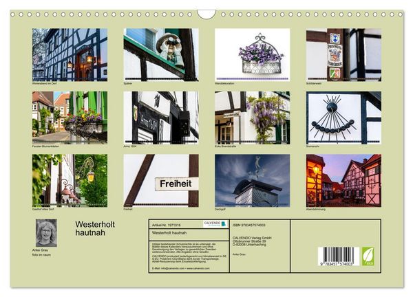 Produktbild: Westerholt hautnah (Wandkalender 2026 DIN A3 quer), CALVENDO Monatskalender