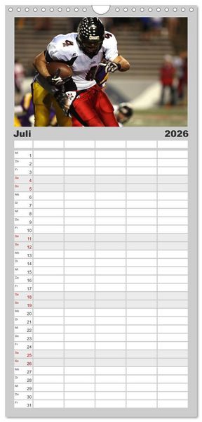 Produktbild: Familienplaner 2026 - American Football - Athleten mit 5 Spalten (Wandkalender, 21 x 45 cm) CALVENDO