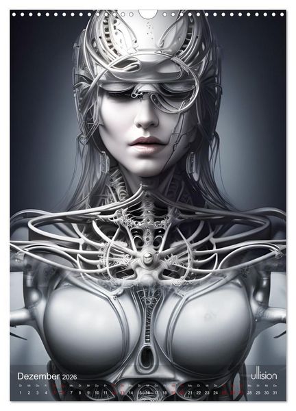 Produktbild: Biomechanic Portrait - Sch&ouml;nheit zwischen Mensch und Maschine (Wandkalender 2026 DIN A3 hoch), CALVENDO Monatskalender