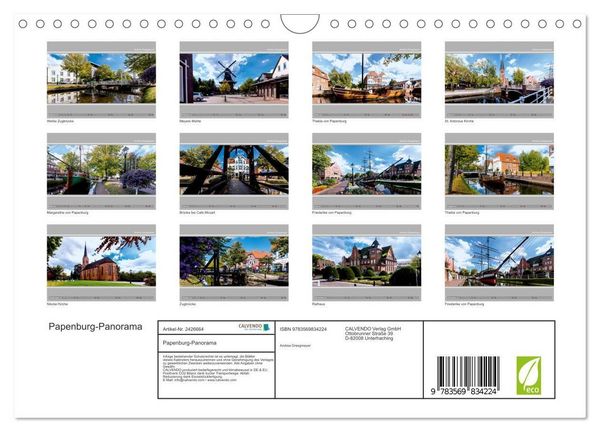Produktbild: Papenburg-Panorama (Wandkalender 2027 DIN A4 quer), CALVENDO Monatskalender