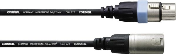 Cordial CCM 1 FM XLR Verbindungskabel [1x XLR-Buchse - 1x XLR-Stecker] 1.00m Schwarz