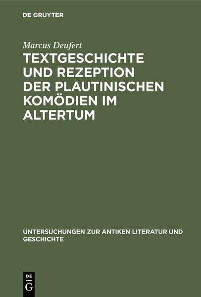 Produktbild: Textgeschichte und Rezeption der plautinischen Kom&ouml;dien im Altertum
