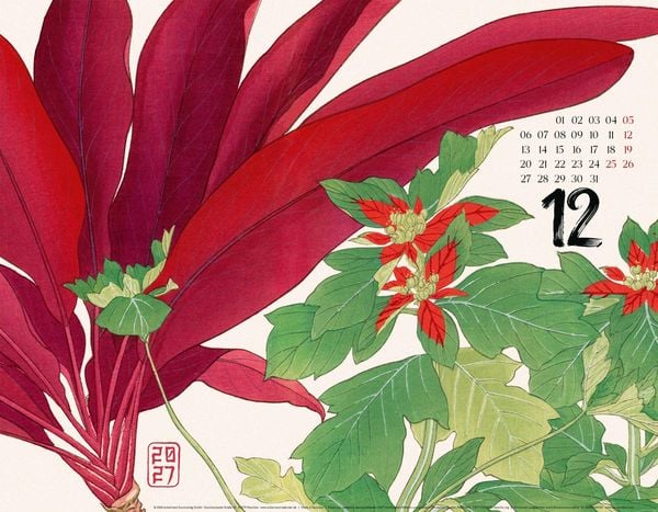 Produktbild: Flowers Kalender 2027 | Japanische Holzschnitte von Tanigami Konan
