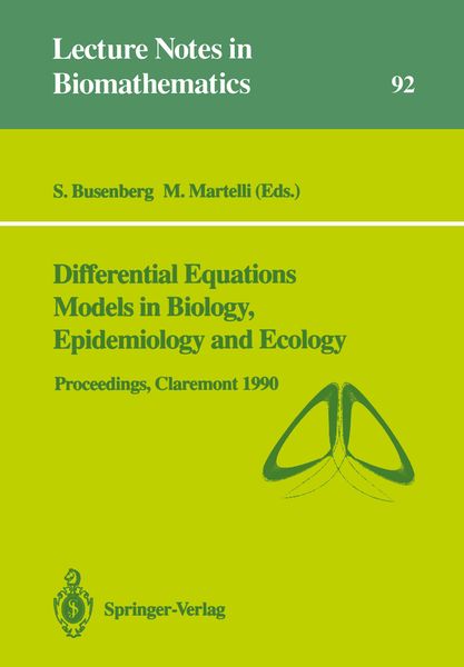 Produktbild: Differential Equations Models in Biology, Epidemiology and Ecology