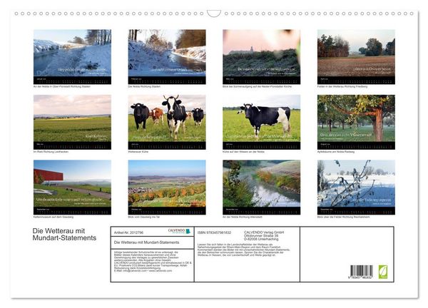 Produktbild: Die Wetterau mit Mundart-Statements (Wandkalender 2026 DIN A2 quer), CALVENDO Monatskalender