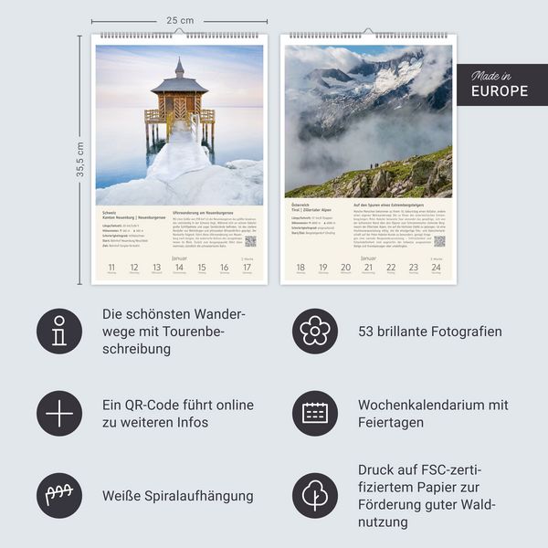 Produktbild: Wanderlust Wochen-Kulturkalender 2027 - 53 Touren von der K&uuml;ste bis zu den Alpen