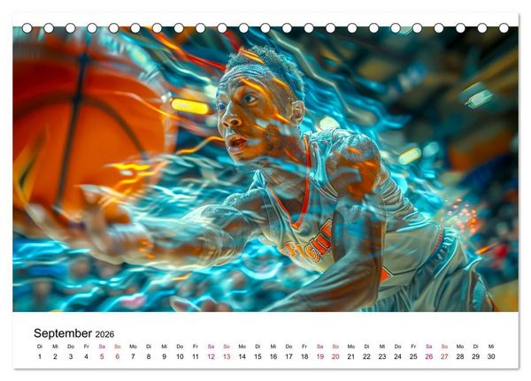 Produktbild: Basketball Erlebnisse (Tischkalender 2026 DIN A5 quer), CALVENDO Monatskalender