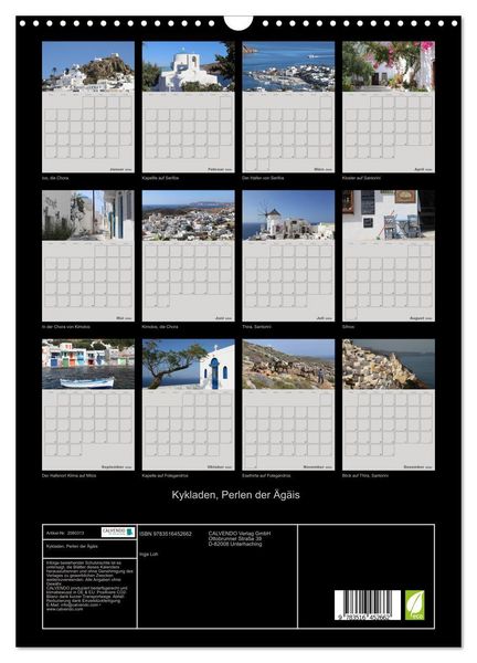 Produktbild: Kykladen, Perlen der &Auml;g&auml;is (Wandkalender 2026 DIN A3 hoch), CALVENDO Monatskalender