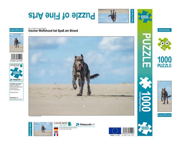 Produktbild: CALVENDO Puzzle Irischer Wolfshund hat Spa&szlig; am Strand 1000 Teile Lege-Gr&ouml;&szlig;e 640 x 480 cm Foto-Puzzle Bild von Annett Mirsberger