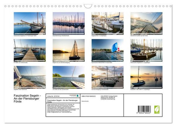 Produktbild: Faszination Segeln - An der Flensburger F&ouml;rde (Wandkalender 2026 DIN A3 quer), CALVENDO Monatskalender