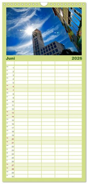 Produktbild: Familienplaner 2026 - stadtansichten stuttgart mit 5 Spalten (Wandkalender, 21 x 45 cm) CALVENDO
