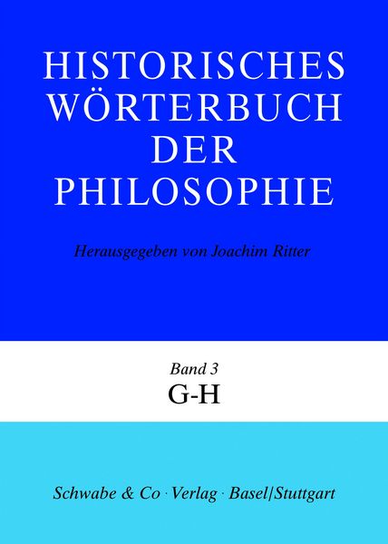 Produktbild: Historisches W&ouml;rterbuch der Philosophie (HWPH). Band 3, G-H