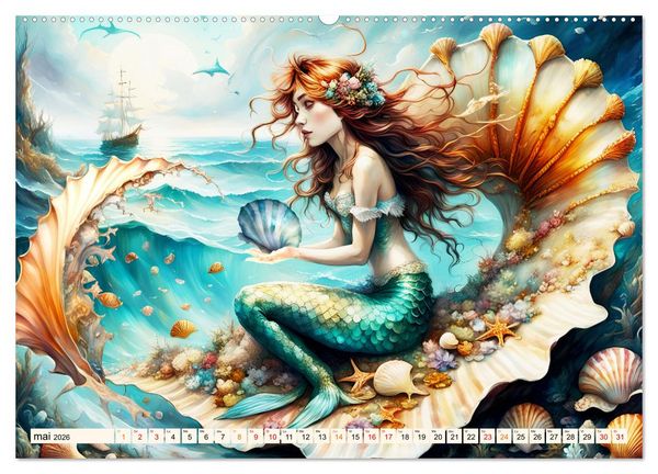 Produktbild: La muse de Pos&eacute;idon (Calendrier mural 2026 DIN A2 vertical) calendrier de bureau