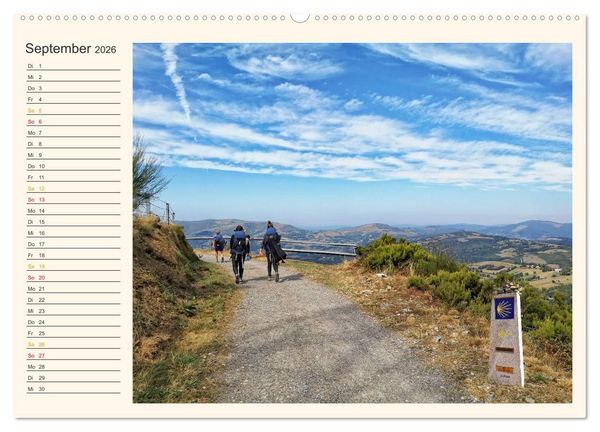 Produktbild: Buen Camino - Pilgerreise auf dem Jakobsweg - Camino Franc&eacute;s (hochwertiger Premium Wandkalender 2026 DIN A2 quer), Kunstdruck in Hochglanz