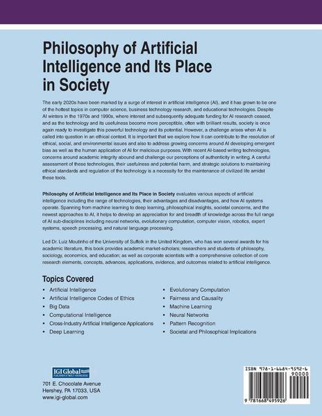 Produktbild: Philosophy of Artificial Intelligence and Its Place in Society