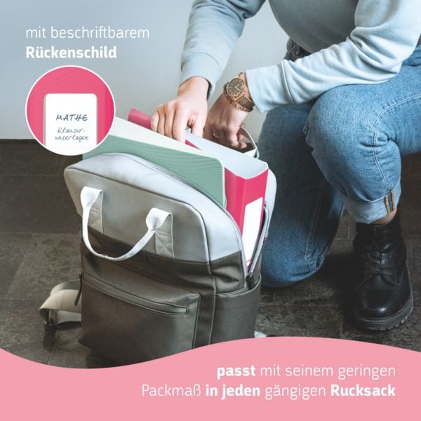Produktbild: Brunnen Ordner &bdquo;WAVE&ldquo; Colour Code &brvbar; A4, 70 mm, Hebelmechanik mit gummiertem Griff, tulip