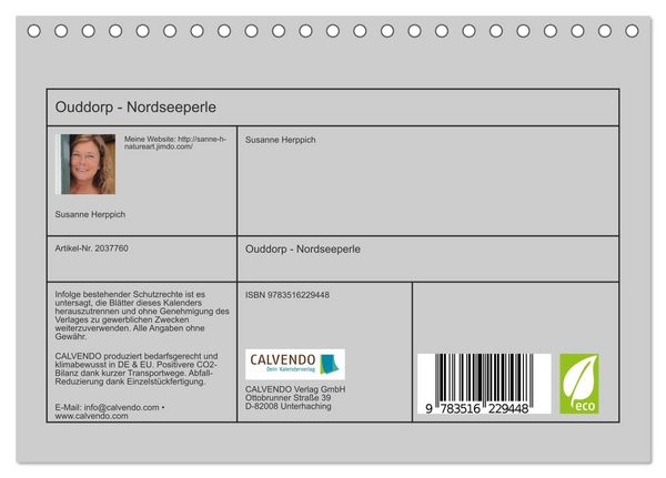 Produktbild: Ouddorp - Nordseeperle (Tischkalender 2026 DIN A5 quer), CALVENDO Monatskalender