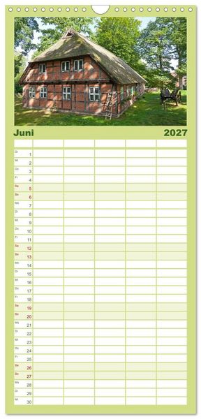 Produktbild: Familienplaner 2027 - Die L&uuml;neburger Heide - Ausflugsziel im Norden mit 5 Spalten (Wandkalender, 21 x 45 cm) CALVENDO