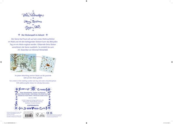 Produktbild: Eselchen im Winterwald, Sticker-Adventskalender