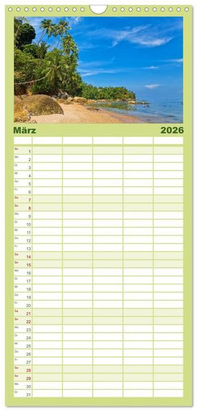 Produktbild: Familienplaner 2026 - Zauberhaftes Thailand mit 5 Spalten (Wandkalender, 21 x 45 cm) CALVENDO
