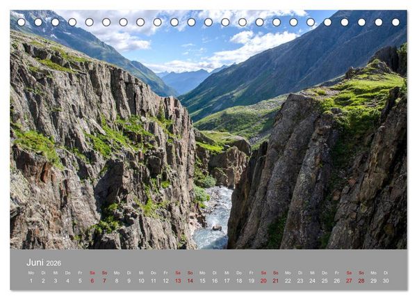 Produktbild: Das Stubaital in Tirol - Gipfelsturm und Gletscherseen (Tischkalender 2026 DIN A5 quer), CALVENDO Monatskalender