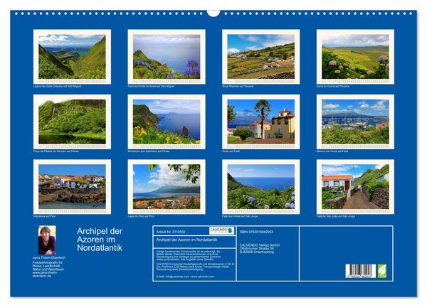 Produktbild: Archipel der Azoren im Nordatlantik (Wandkalender 2026 DIN A2 quer), CALVENDO Monatskalender
