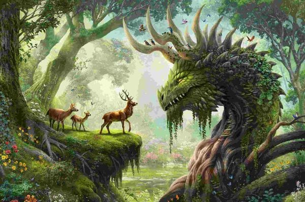 Produktbild: Erwachsenenpuzzle 3000 Teile - Der Walddrache erwacht