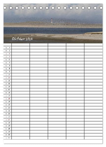 Produktbild: Familienplaner - Sylt (Tischkalender 2026 DIN A5 hoch), CALVENDO Monatskalender