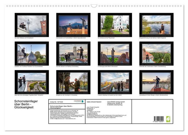 Produktbild: Schornsteinfeger &uuml;ber Berlin - Gl&uuml;ckseligkeit (Wandkalender 2026 DIN A2 quer), CALVENDO Monatskalender