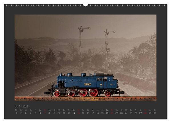 Produktbild: Dampflokomotiven in Spur N (hochwertiger Premium Wandkalender 2026 DIN A2 quer), Kunstdruck in Hochglanz