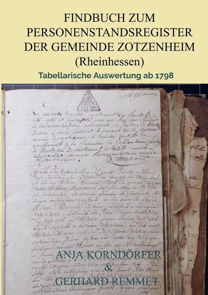 Produktbild: Findbuch zum Personenstandsregister der Gemeinde Zotzenheim/ Rheinhessen