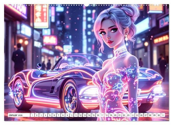 Produktbild: Cars & Girls (Wandkalender 2026 DIN A2 quer), CALVENDO Monatskalender