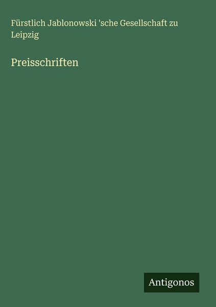 Produktbild: Preisschriften