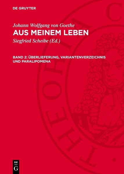 Produktbild: &Uuml;berlieferung, Variantenverzeichnis und Paralipomena