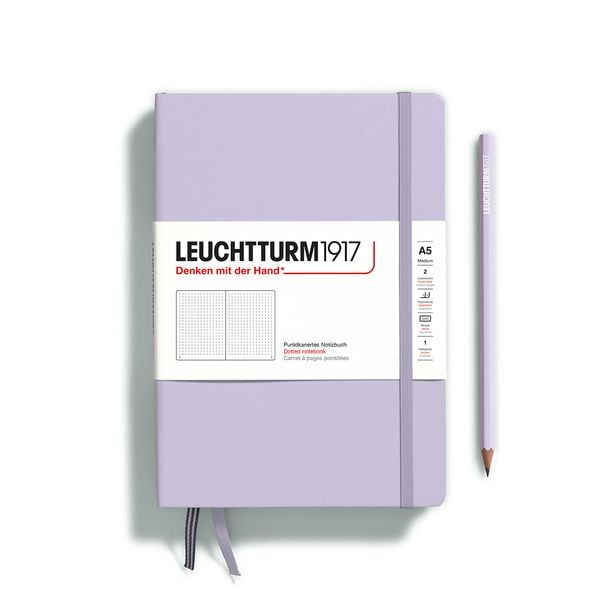 Produktbild: LEUCHTTURM1917 Notizbuch Medium (A5), Hardcover, 251 nummerierte Seiten, Lilac, dotted